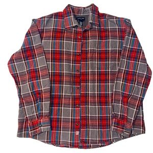 Land’s End Plaid Flannel Button Down Shirt Size XL